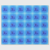 Papier Cadeau Monogramme initiale A personnalisé Bluebird (Plat)