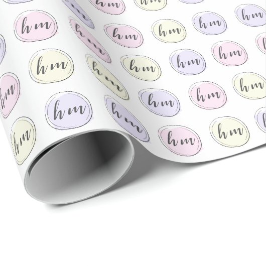 Papier Cadeau Monogramme Initiale Du Logo Personnalisé (Coin rond)