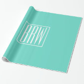 Papier Cadeau Monogramme Initiales 3 Modernes Gras | Blanc Sur A (Déroulé)