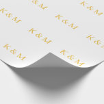 Papier Cadeau Monogramme Initiales Mariée Salle Couple Nom Maria<br><div class="desc">Conçu avec le modèle texte pour les initiales monogrammées que vous pouvez customiser! Vous pouvez également modifier les couleurs à votre gré.</div>