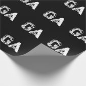 Papier Cadeau Monogramme Lettres Initiales Noir Blanc Simple (Coin)