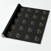 Papier Cadeau Monogramme Mariage Simple Personnalisé Avec Nom (Déroulé)