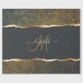 Papier Cadeau Monogramme moderne Elegant Gold Touch (Plat)