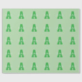 Papier Cadeau Monogramme Moderne Gras | Vert Pâle et Kelly (Plat)