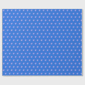 Papier Cadeau Monogramme Moderne Lettre Initiale Bleu Clair Rose (Plat)