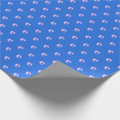 Papier Cadeau Monogramme Moderne Lettre Initiale Bleu Clair Rose (Coin)