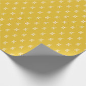 Papier Cadeau Monogramme Moderne Lettre Initiale Jaune Crème Pas (Coin)