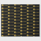 Papier Cadeau Monogramme moderne noir & or élégant personnalisé (Plat)