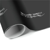 Papier Cadeau Monogramme moderne tendance initial professionnel (Coin rond)