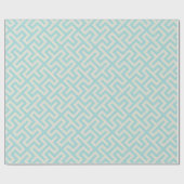 Papier Cadeau Monogramme motif géométrique clé turquoise moderne (Plat)
