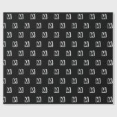 Papier Cadeau Monogramme noir blanc personnalisé motif moderne (Plat)