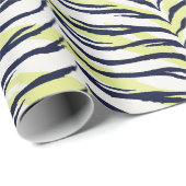 Papier Cadeau Monogramme noir et jaune coloré chic d'impression (Coin rond)