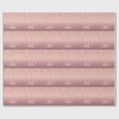 Papier Cadeau Monogramme Nom Rose Parties scintillant or Papier  (Plat)
