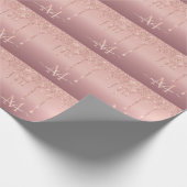 Papier Cadeau Monogramme Nom Rose Parties scintillant or Papier (Coin)
