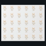 Papier Cadeau Monogramme orange pour enterrement de vie de jeune<br><div class="desc">Belle conception</div>