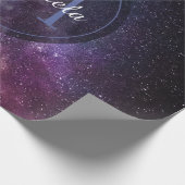 Papier Cadeau Monogramme personnalisable à voie lactée (Coin)