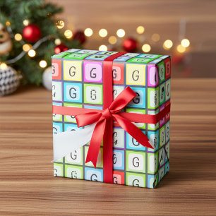 Papier Cadeau Monogramme personnalisé, Anniversaire de enfant co