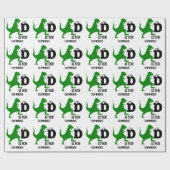 Papier Cadeau Monogramme personnalisé D pour Dinosaur mignon T R (Plat)