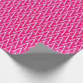 Papier Cadeau monogramme personnalisé fuchsia rose chaud (Coin)