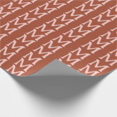 Papier Cadeau Monogramme personnalisé orange brûlé (Coin)
