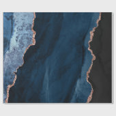 Papier Cadeau Monogramme personnalisé Rose bleu chic Parties sci (Plat)