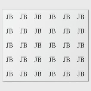 Papier Cadeau Monogramme Professionnel Noir Blanc