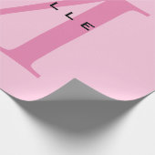 Papier Cadeau Monogramme Rose Votre Nom Cadeau Spécial Bien-Aimé (Coin)