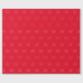 Papier Cadeau Monogramme rouge blanc personnalisé numéro initial (Plat)
