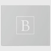 Papier Cadeau Monogramme simple gris clair (Plat)