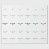 Papier Cadeau monogramme simple personnalisé ajouter votre nom m (Plat)