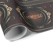 Papier Cadeau Monogramme sur l'élégant visage d'affichage - look (Coin rond)