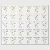 Papier cadeau Monogramme T mariage (Plat)