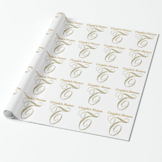 Papier cadeau Monogramme T mariage