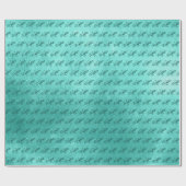 Papier Cadeau Monogramme turquoise brillant Turquoise Faux Foil (Plat)