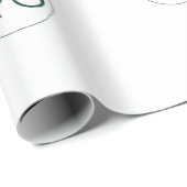 Papier Cadeau Monogramme vert Bauble pendaison ornements Noël (Coin rond)