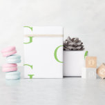 Papier Cadeau Monogramme Vert Citron et Blanc<br><div class="desc">Monogramme. Vert Citron et Blanc. Personnalisé.</div>