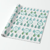 Papier Cadeau Monogrammes Arbres de Noël (Déroulé)