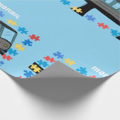 Papier Cadeau Monorail train car coaster autism puzzle  (Coin)