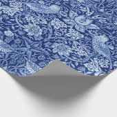 Papier Cadeau Monotone bleu de fraises Thief, William Morris (Coin)