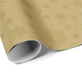 Papier Cadeau Monotone Winter Snowflake Gold (Coin rond)