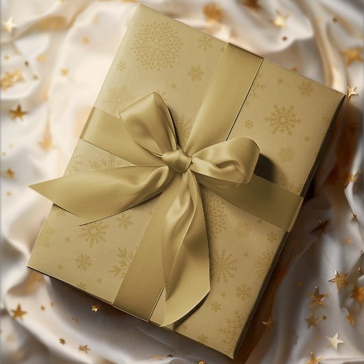 Papier Cadeau Monotone Winter Snowflake Gold