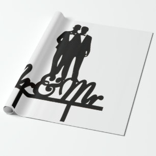 papier cadeau Monsieur et Monsieur blanc et noir