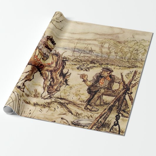 Papier Cadeau Monsieur Toad et la Gitane par Arthur Rackham (Déroulé)