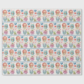 Papier Cadeau Monster Ajouter le nom de l'enfant mignon annivers (Plat)