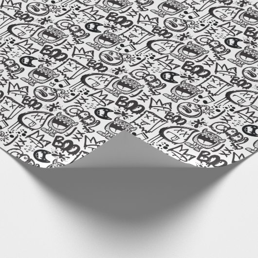 Papier Cadeau Monster Boys : Motif à main (Coin)