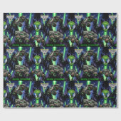 Papier Cadeau Monster Jam - Anniversaire d'invasion Alien (Plat)
