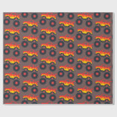 Papier Cadeau Monster Truck Boy fête d'anniversaire (Plat)