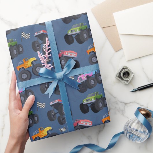 Papier Cadeau Monster Trucks fête d'anniversaire (Cadeaux)