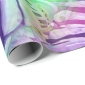 Papier Cadeau Monstera Colorful Feuilles tropicaux (Coin rond)