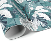 Papier Cadeau Monstera de bananes tropicales : Branché sans fil. (Coin rond)